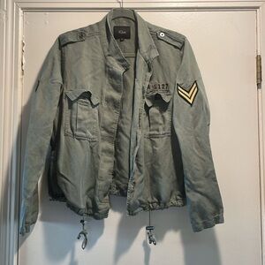 Rails Womens Sage Green Rowan Linen Blend Utility Jacket Full Zip